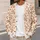 Rust Orange Floral Blooms for Cozy Autumn Layering, Women’s Everyday Fall Wardrobe All-over Print Knitted Cardigan - 5
