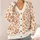 Rust Orange Floral Blooms for Cozy Autumn Layering, Women’s Everyday Fall Wardrobe All-over Print Knitted Cardigan - 4
