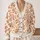Rust Orange Floral Blooms for Cozy Autumn Layering, Women’s Everyday Fall Wardrobe All-over Print Knitted Cardigan - 2