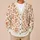 Rust Orange Floral Blooms for Cozy Autumn Layering, Women’s Everyday Fall Wardrobe All-over Print Knitted Cardigan - 6