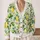Green Citrus Lemon Lime Motifs for Fresh Casual Layering and Garden-Inspired Style All-over Print Knitted Cardigan - 2