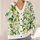 Green Citrus Lemon Lime Motifs for Fresh Casual Layering and Garden-Inspired Style All-over Print Knitted Cardigan - 4