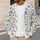 Blue Wildflower And Green Foliage Motif For Everyday Layering, Women's Plus Size All-over Print Knitted Cardigan - 5