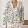 Blue Wildflower And Green Foliage Motif For Everyday Layering, Women's Plus Size All-over Print Knitted Cardigan - 2