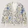 Blue Wildflower And Green Foliage Motif For Everyday Layering, Women's Plus Size All-over Print Knitted Cardigan - 1