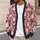 Coral Pink Floral Blossoms and Dark Leaves for Cozy Everyday Layering and Weekend Style All-over Print Knitted Cardigan - 5