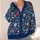 Navy Red Botanical Blooms For Everyday Layering And Autumn Gatherings For Modern Women All-over Print Knitted Cardigan - 4