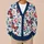 Red Butterflies and Blue Botanical Berries for Cozy Office Layering, Women's Plus Size All-over Print Knitted Cardigan - 6