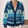 Blue Snowflake Motifs for Cozy Everyday Winter Layering and Holiday Gatherings for Women All-over Print Knitted Cardigan - 2