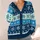 Blue Snowflake Motifs for Cozy Everyday Winter Layering and Holiday Gatherings for Women All-over Print Knitted Cardigan - 4