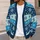 Blue Snowflake Motifs for Cozy Everyday Winter Layering and Holiday Gatherings for Women All-over Print Knitted Cardigan - 5