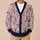 Purple Botanical Skull Motifs for Autumn Layering, Casual Gothic Style, and Cozy Outings All-over Print Knitted Cardigan - 6
