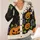 Pumpkin Black Cat Autumn Halloween Style for Cozy Fall Layering Women's Seasonal Wear All-over Print Knitted Cardigan - 4