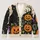 Pumpkin Black Cat Autumn Halloween Style for Cozy Fall Layering Women's Seasonal Wear All-over Print Knitted Cardigan - 1