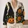 Pumpkin Black Cat Autumn Halloween Style for Cozy Fall Layering Women's Seasonal Wear All-over Print Knitted Cardigan - 2