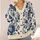 Navy Rose Botanical Elegance for Cozy Autumn Layering, Women’s Vintage Floral Style All-over Print Knitted Cardigan - 4