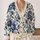 Navy Rose Botanical Elegance for Cozy Autumn Layering, Women’s Vintage Floral Style All-over Print Knitted Cardigan - 2