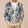 Navy Rose Botanical Elegance for Cozy Autumn Layering, Women’s Vintage Floral Style All-over Print Knitted Cardigan - 6