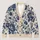 Navy Rose Botanical Elegance for Cozy Autumn Layering, Women’s Vintage Floral Style All-over Print Knitted Cardigan - 1