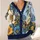 Blue Bird and Wildflower Garden for Relaxed Autumn Layering, Women’s Everyday Style All-over Print Knitted Cardigan - 4