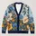 Blue Bird and Wildflower Garden for Relaxed Autumn Layering, Women’s Everyday Style All-over Print Knitted Cardigan - 1