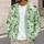 Mint Green White Floral Garden Style For Everyday Layering And Spring Outings For Women All-over Print Knitted Cardigan - 5