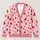 Red and White Heart Motif for Valentine's Day Layering and Casual Women's Outfits All-over Print Knitted Cardigan - 1