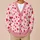 Red and White Heart Motif for Valentine's Day Layering and Casual Women's Outfits All-over Print Knitted Cardigan - 6
