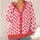 Coral Heart Motif Valentine's Day Casual Layering Women's Autumn Winter Gift Style All-over Print Knitted Cardigan - 4