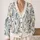 Blue White Paisley Boho Style For Casual Office Layering Women Spring Fall Everyday All-over Print Knitted Cardigan - 2