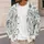 Blue White Paisley Boho Style For Casual Office Layering Women Spring Fall Everyday All-over Print Knitted Cardigan - 5