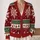 Nordic Snowflake and Evergreen Holiday Motifs for Cozy Winter Layering, Women’s Gift All-over Print Knitted Cardigan - 2