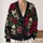 Skull And Rose Vintage Gothic Blooms For Autumn Layering Women Dark Romantic Style All-over Print Knitted Cardigan - 2
