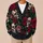 Skull And Rose Vintage Gothic Blooms For Autumn Layering Women Dark Romantic Style All-over Print Knitted Cardigan - 6