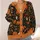 Vintage Halloween Pumpkins, Cats and Bats for Autumn Parties and Casual Layering Style All-over Print Knitted Cardigan - 4