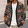 Halloween Pumpkin Witch Hat Floral Autumn Style for Women Cozy Everyday Layering All-over Print Knitted Cardigan - 5