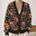 Halloween Pumpkin Witch Hat Floral Autumn Style for Women Cozy Everyday Layering All-over Print Knitted Cardigan - 2