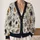 Haunted Skull And Watchful Eye Motifs For Spooky Autumn Layering And Casual Style, Women All-over Print Knitted Cardigan - 2