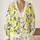 Bright Lemon And Citrus Motifs For Fresh Spring Layering And Easy Everyday Casual Style All-over Print Knitted Cardigan - 2