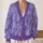 Whimsical Lavender Winter Forest with Pastel Trees for Cozy Snowy Day Layering Outdoors All-over Print Knitted Cardigan - 2