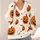 Halloween Pumpkin Faces for Autumn Celebrations and Festive Everyday Layering for Women All-over Print Knitted Cardigan - 4