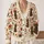 Whimsical Brown Cat Florals for Cozy Autumn Layering and Cottage Style All-over Print Knitted Cardigan - 2