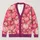 Pink Pumpkin Daisy Harvest for Cozy Autumn Layering, Women’s Casual Everyday Style All-over Print Knitted Cardigan - 1