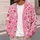 Pink Hearts And Swirls For Valentine Outings And Romantic Everyday Layering Style Wear All-over Print Knitted Cardigan - 5
