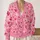 Pink Hearts And Swirls For Valentine Outings And Romantic Everyday Layering Style Wear All-over Print Knitted Cardigan - 2