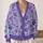 Lavender Violet Floral Blooms for Spring Layering and Relaxed Everyday Style Women All-over Print Knitted Cardigan - 2