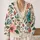 Hand-Drawn Coral Teal Wildflowers for Relaxed Spring Layering and Everyday Casual Style All-over Print Knitted Cardigan - 2
