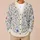 Blue And Lavender Wildflower Bouquet For Everyday Layering, Women's Relaxed Casual Style All-over Print Knitted Cardigan - 6