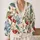 Watercolor Cherries And Blue Garden Flowers For Cozy Autumn Layering Women's Style All-over Print Knitted Cardigan - 2