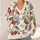 Watercolor Cherries And Blue Garden Flowers For Cozy Autumn Layering Women's Style All-over Print Knitted Cardigan - 4